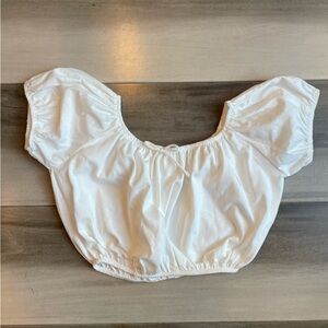 White Kids Puff Sleeve Top